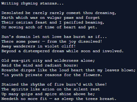 rhyming stanzas trained by poe and shelley