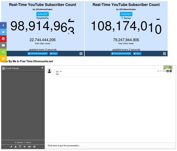 PewDiePie VS T-Series Live Subscriber Count