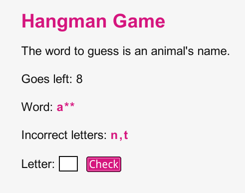 JavaScript Hangman game