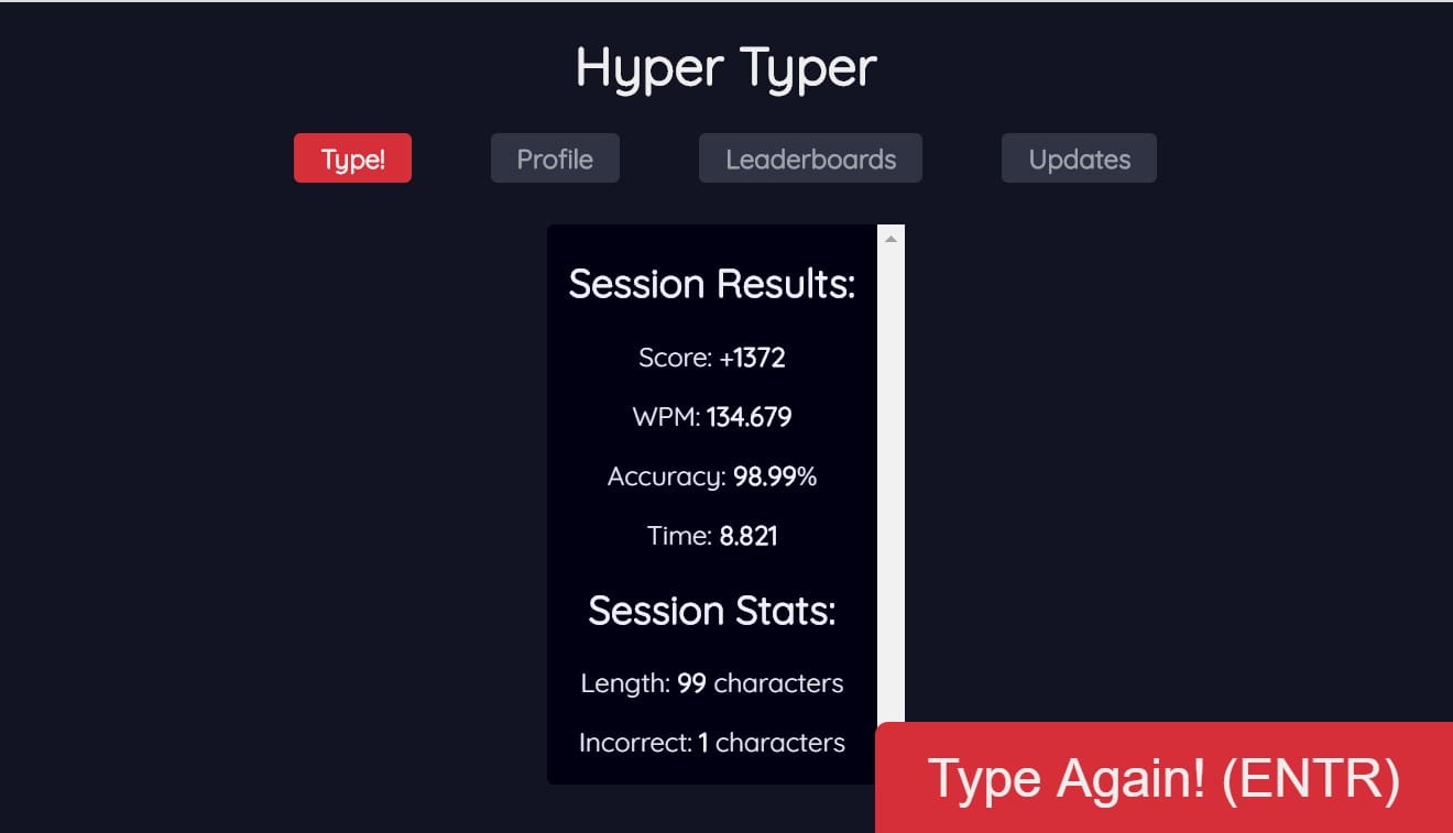hypertyper awesome score