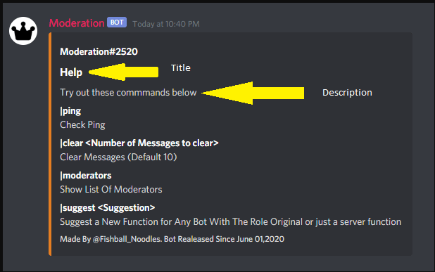 Creating a list in an Embed with an discord bot : r/Discord_Bots