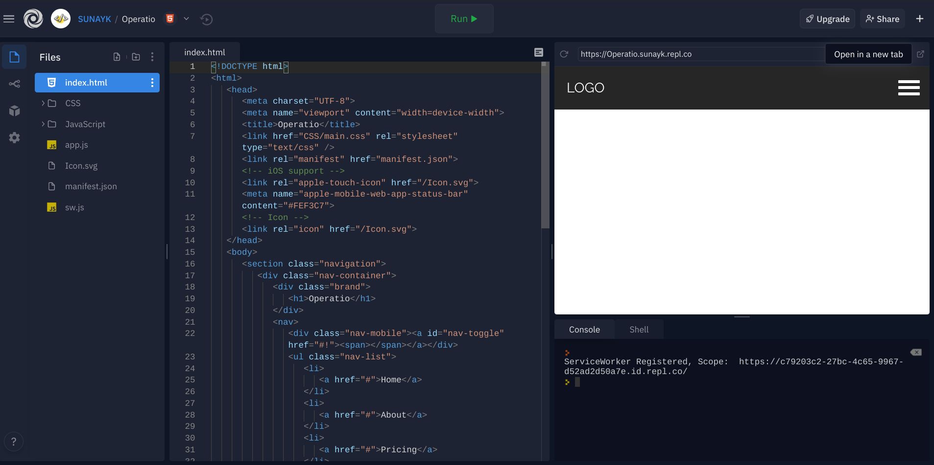Repl.it isn't running the latest HTML - Replit