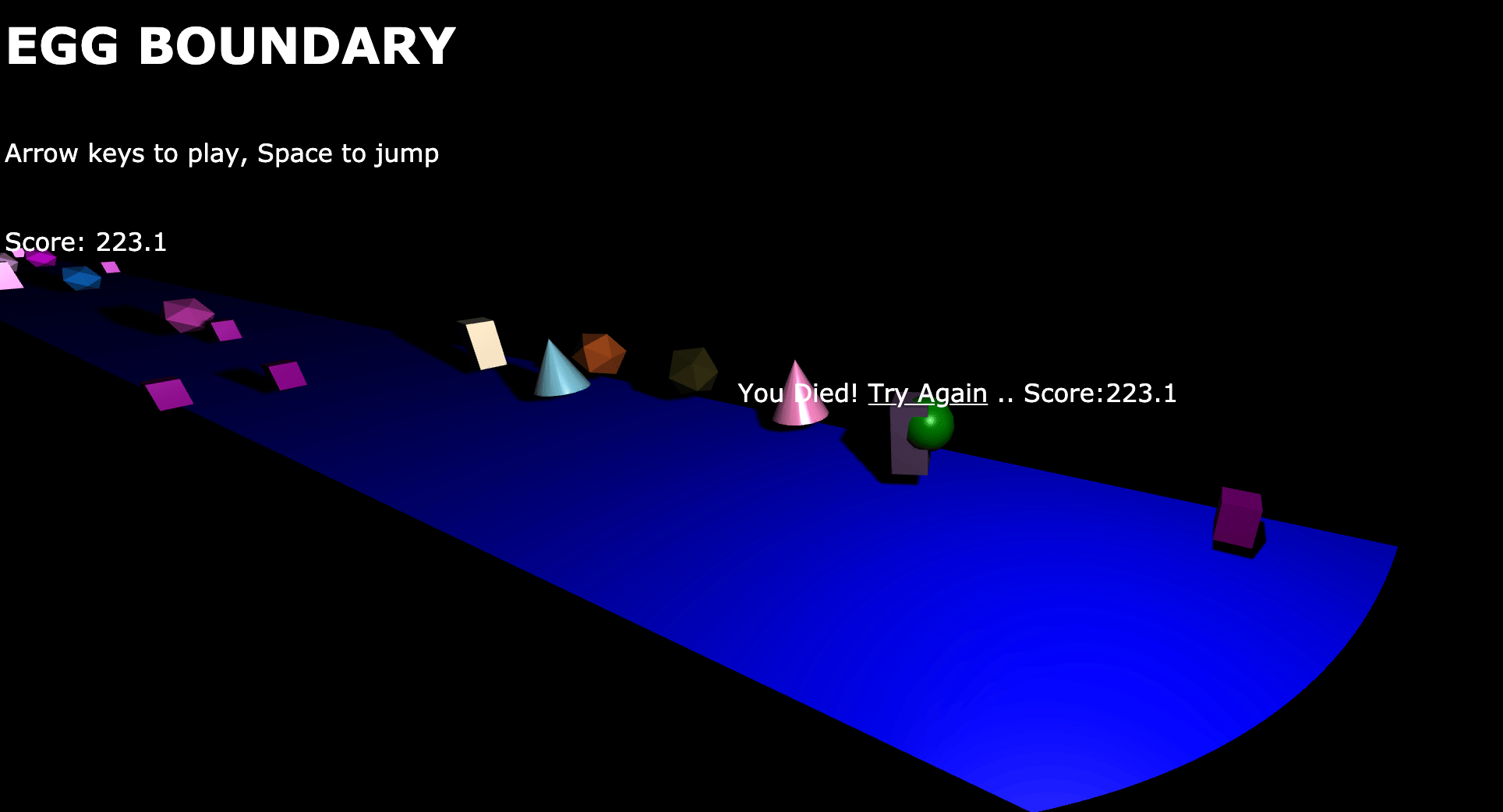 Egg Boundary - Slope style 3D game [WIREFRAME!] - Replit
