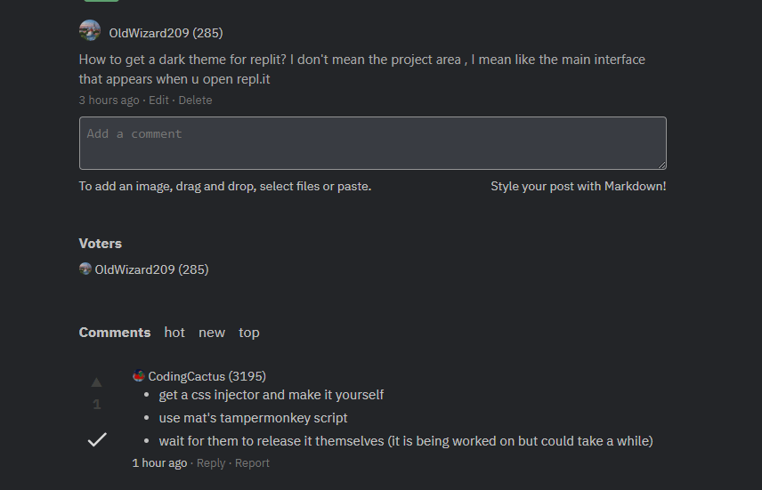 How to get dark theme for replit? - Replit