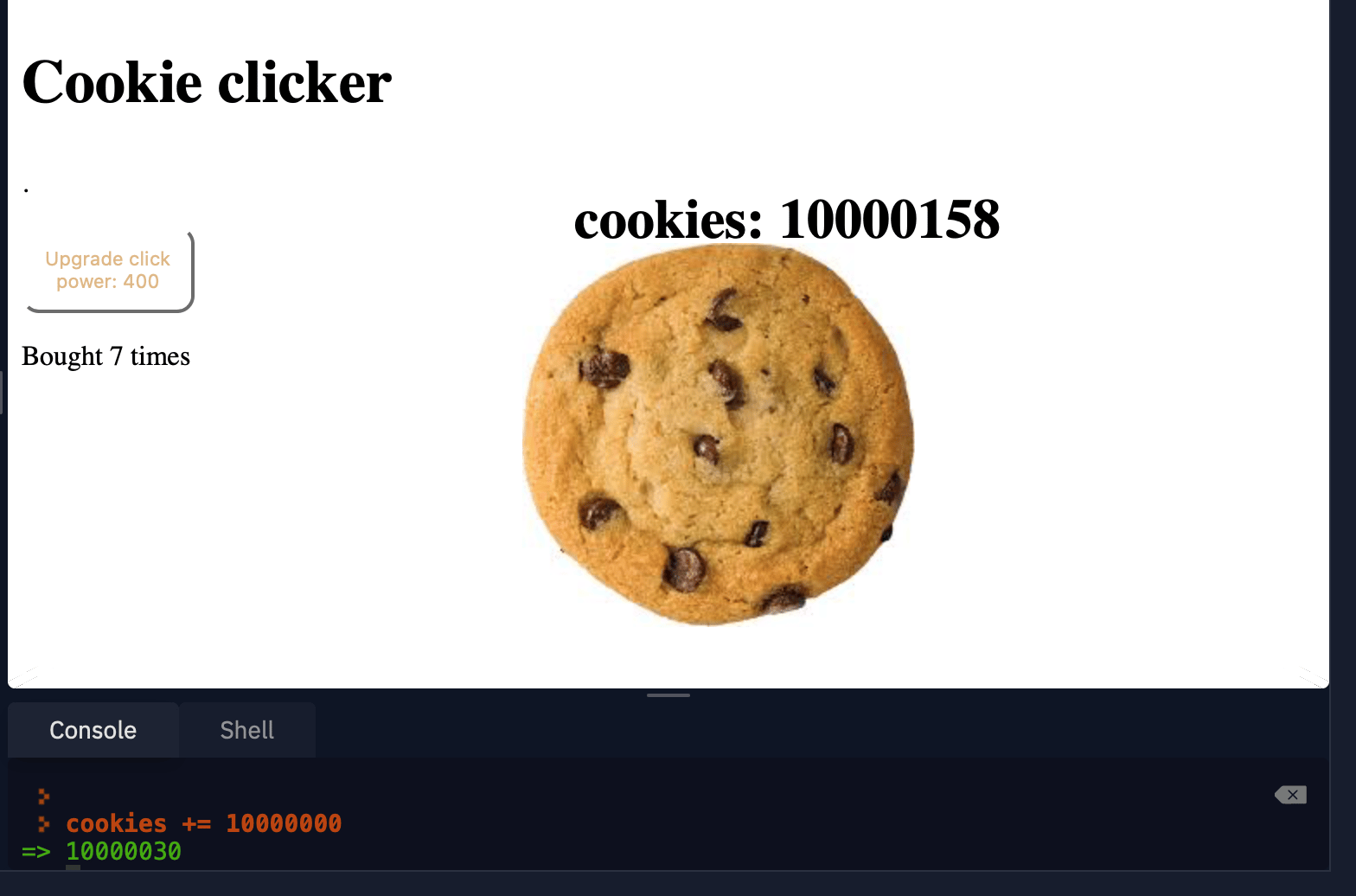 Cookie Clicker - Replit