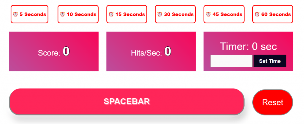 Spacebar Counter  Test Your Spacebar Clicking Speed