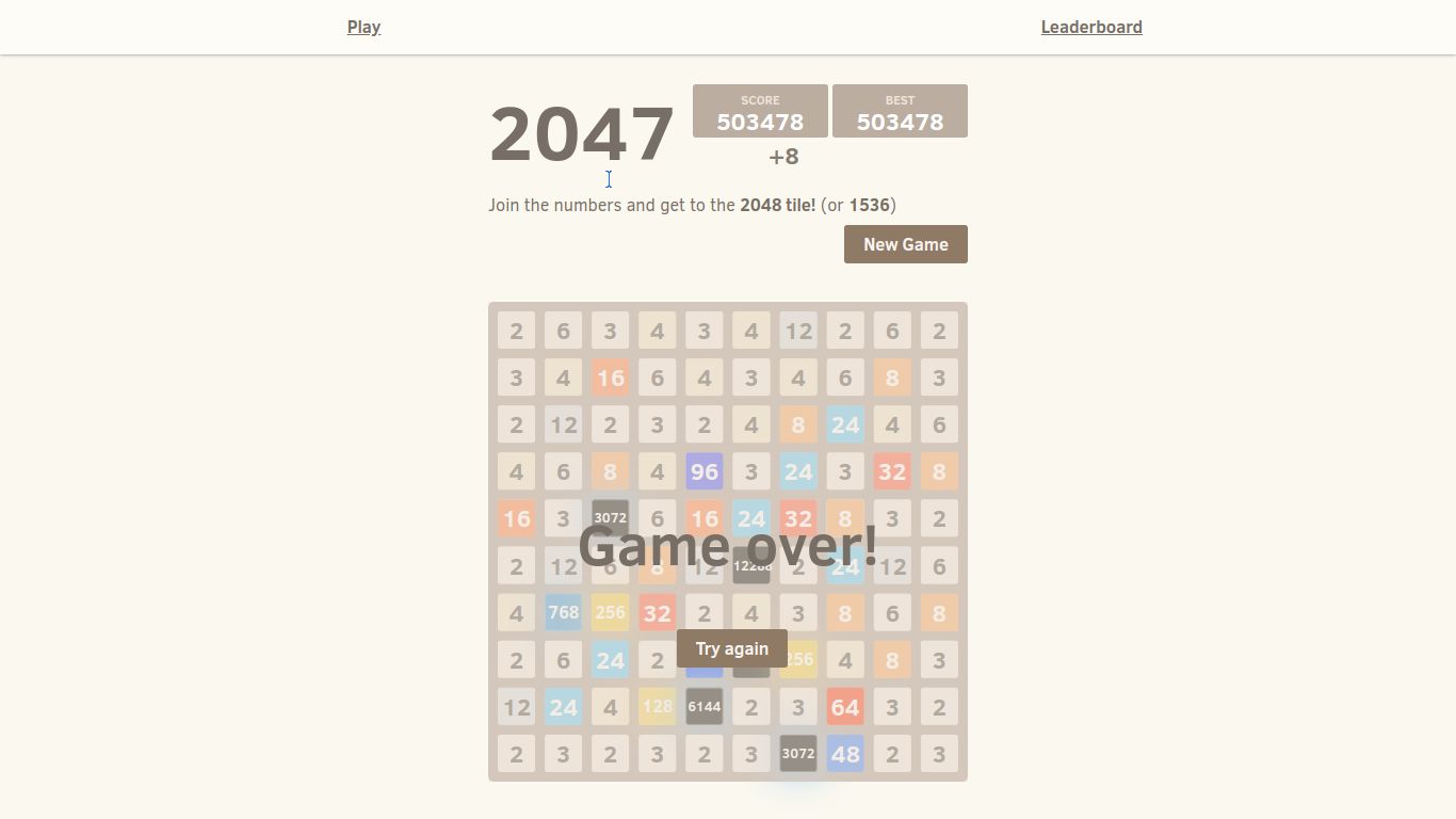 2047 (not 2048!) - Replit