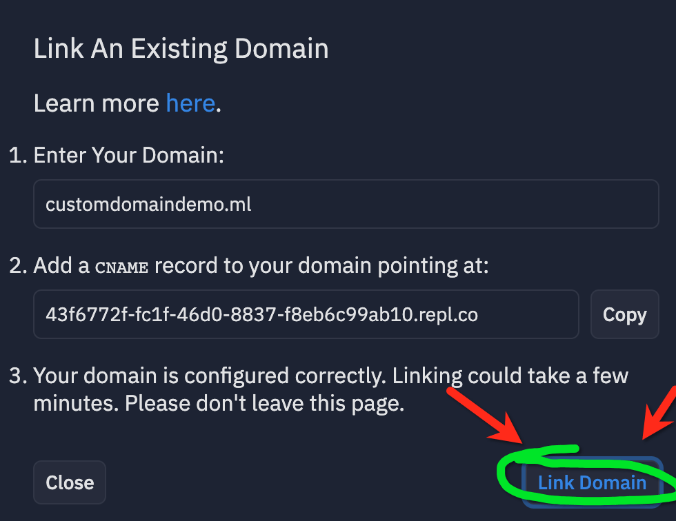 Confirm Linking
