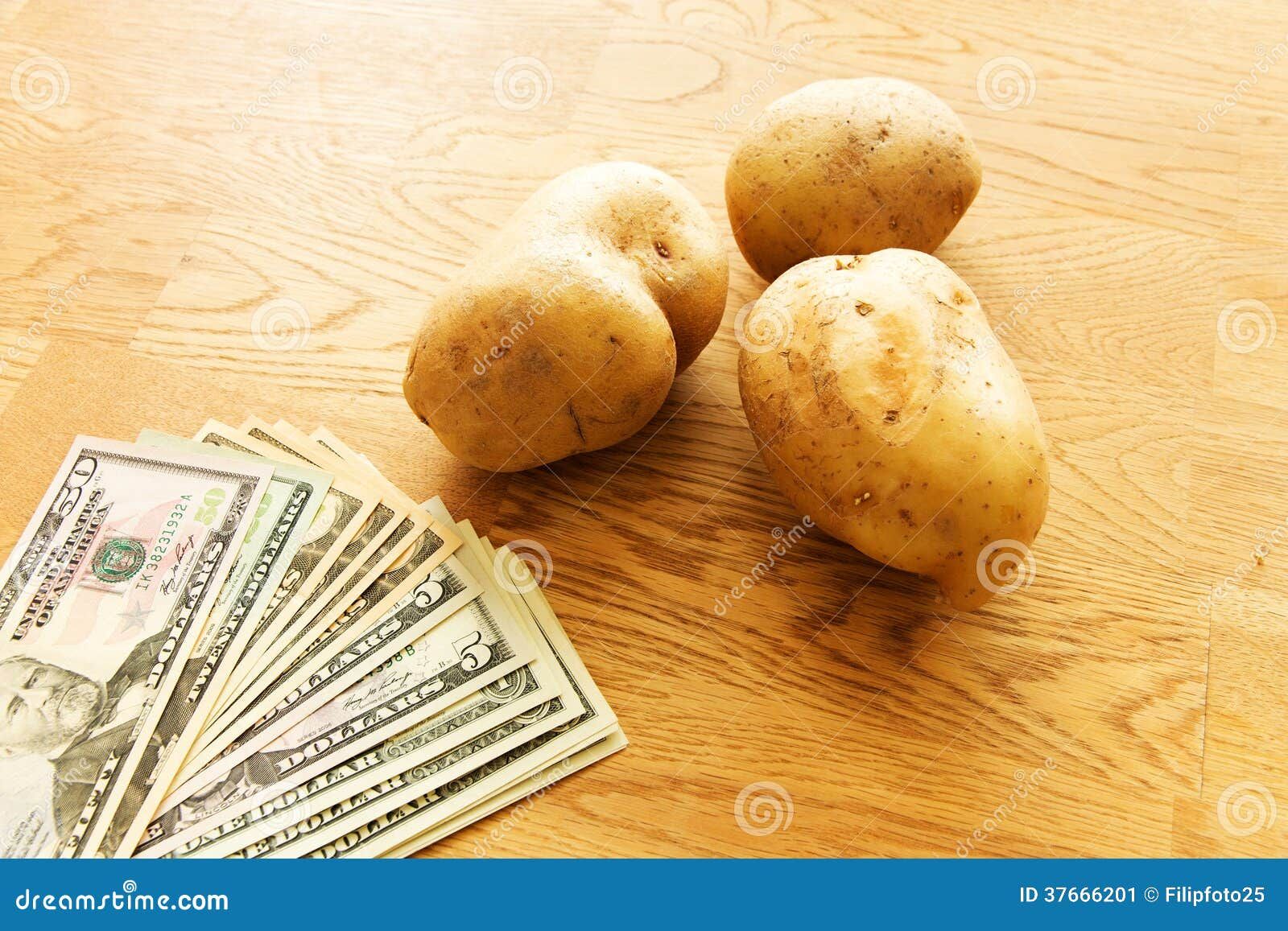 Potatoes and money stock image. Image of industry, problems - 37666201