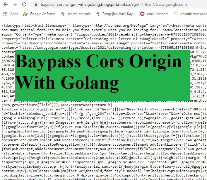 Baypass Cors Origin With Golang 