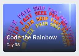 Rainbow coded! Day 38