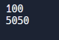 Print sum of 1-n numbers using for loop