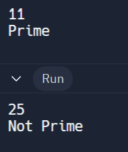 check whether the no is Prime number or not using for loop