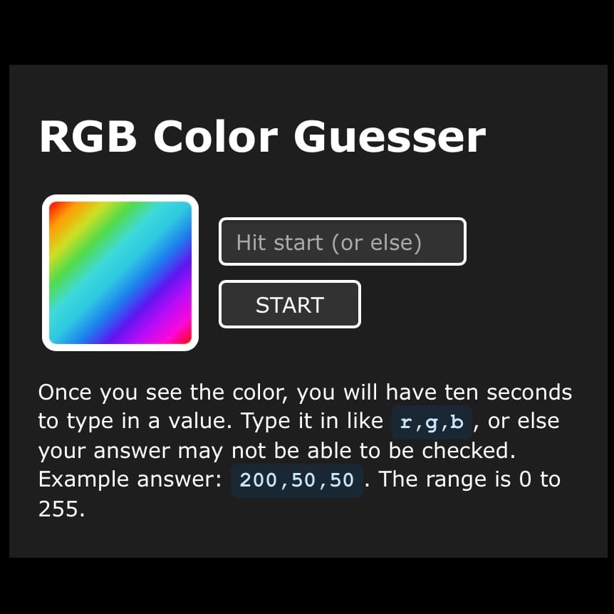 RGB Guesser