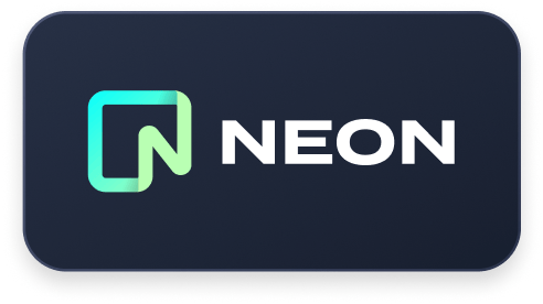 The Neon logo, which is a green gradient outline of a square with a chunk missing, resembling the letter N.