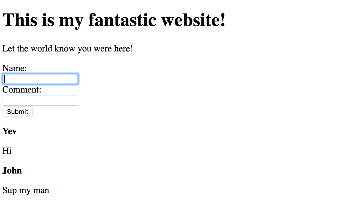 website with textbox