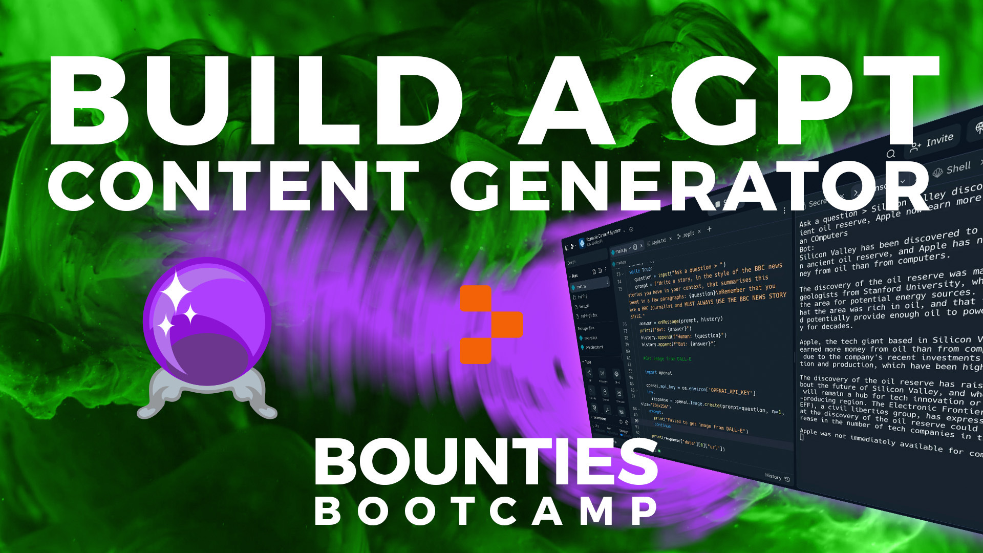 cover image for the Build a GPT Content Generator course