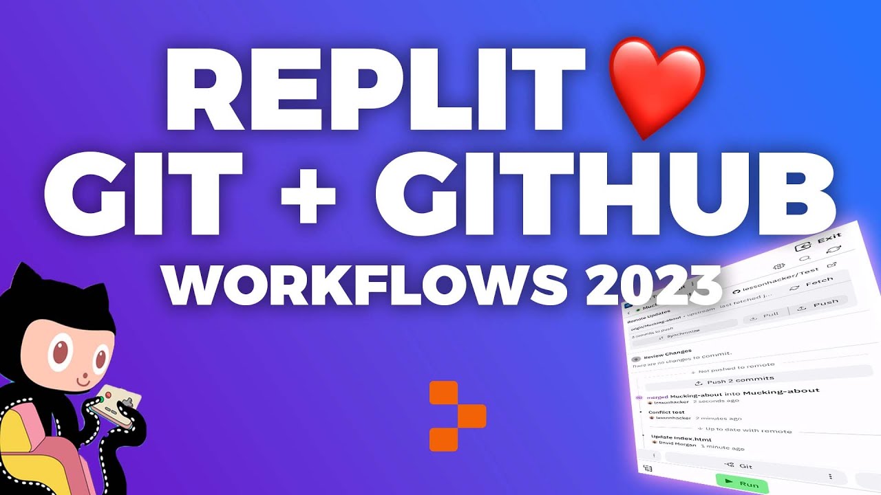 cover image for the Github + Replit Workflow course